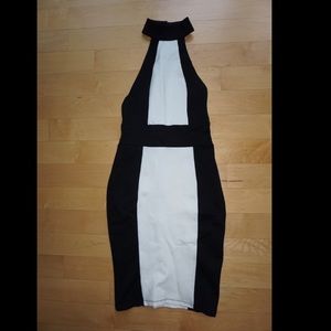 Black and White Halter Top Dress